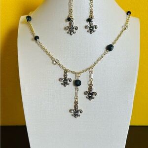 Elegant Gold and Black Jewelry Set